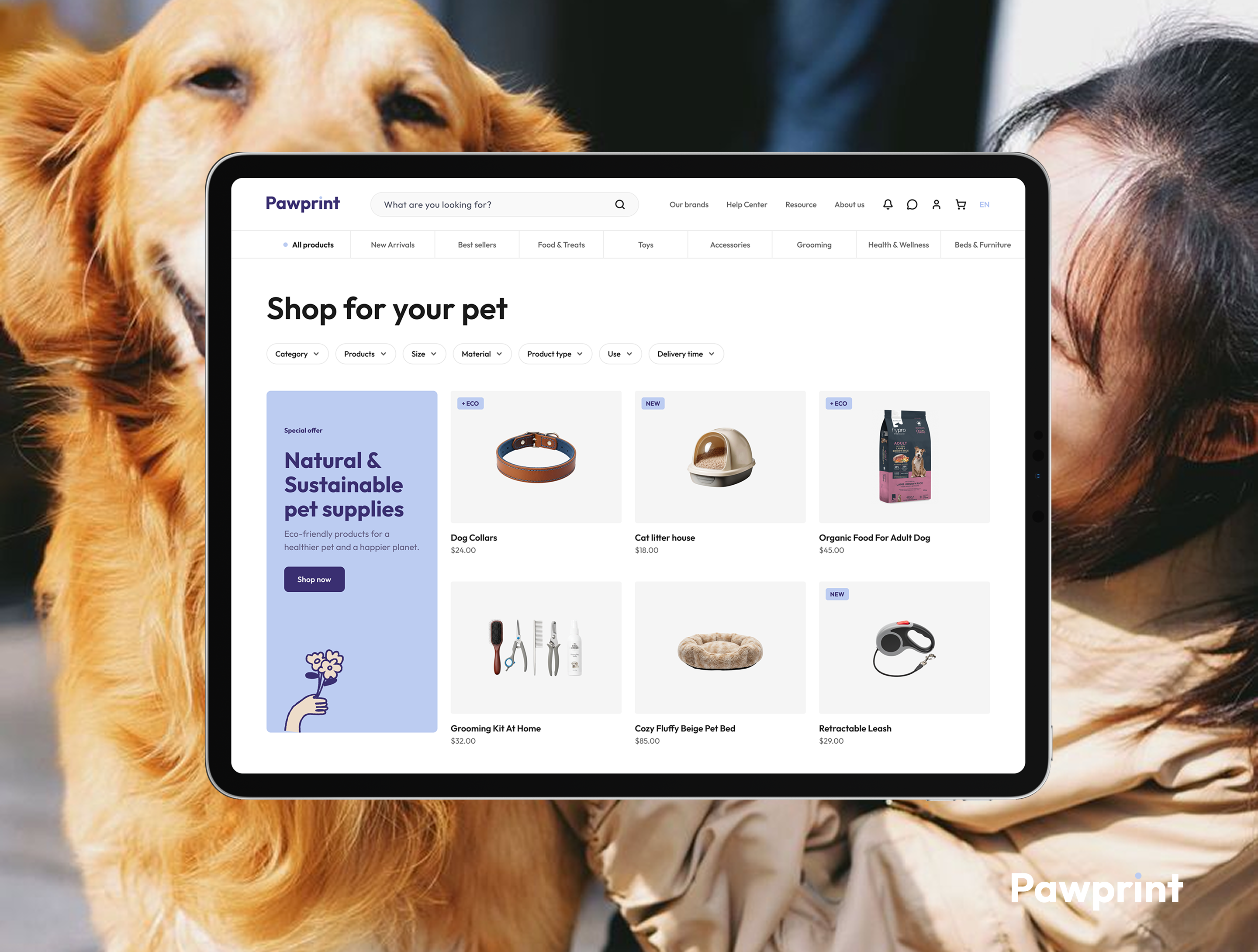 Pet care website showcase card 4