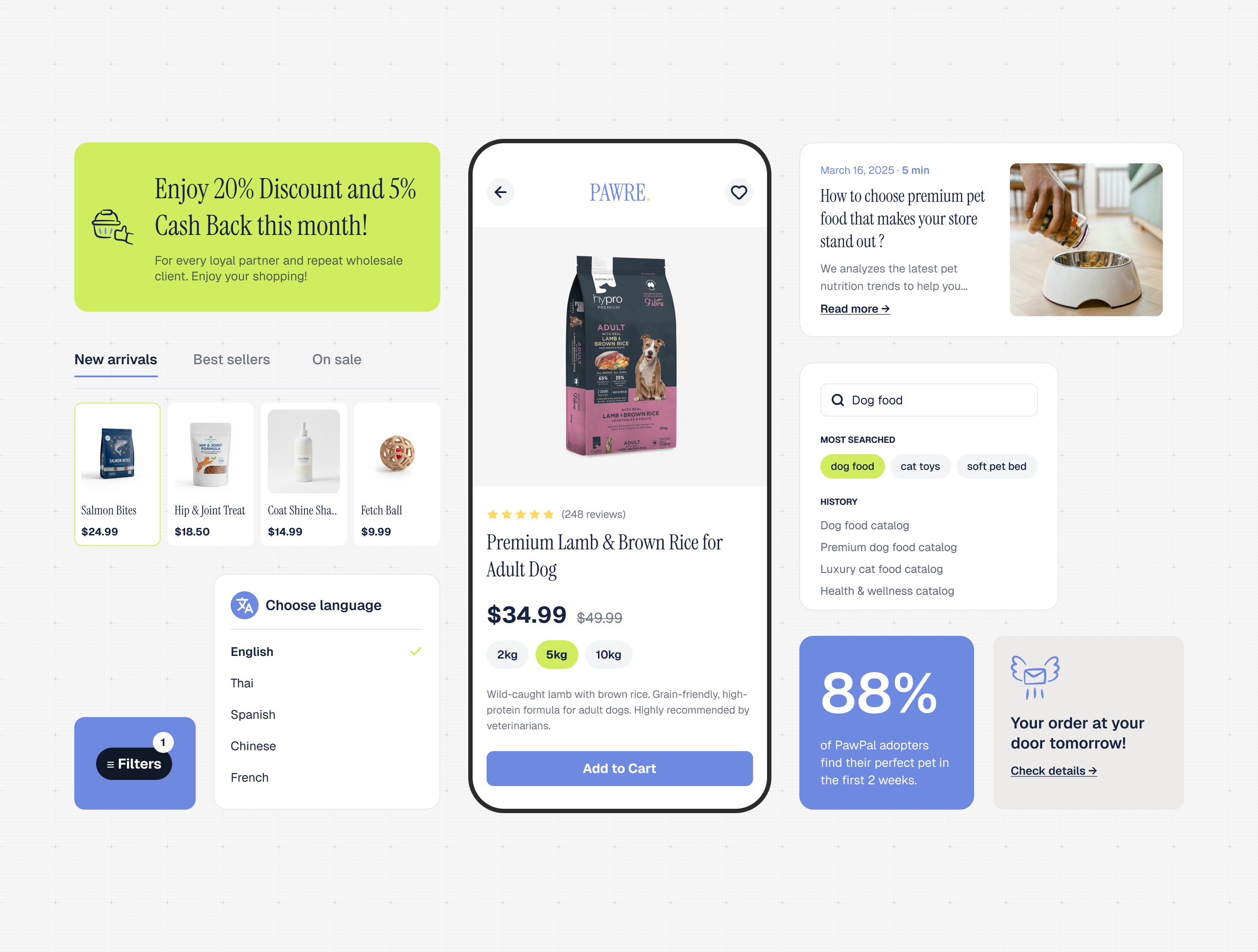 Pet care website showcase card 7