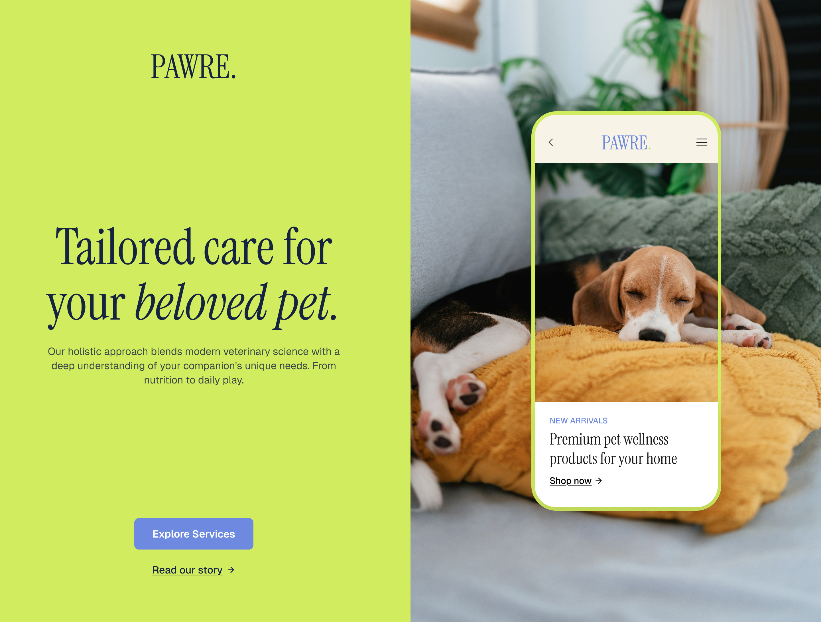 Pet care website showcase card 8
