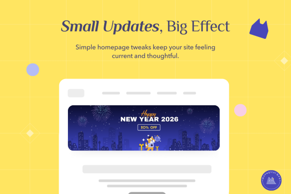 Pet business homepage showing a seasonal banner and refreshed visuals.