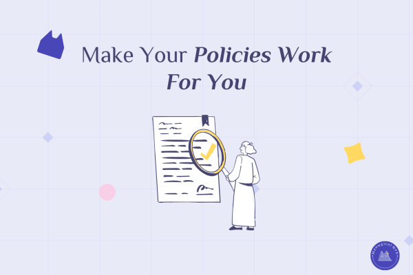 Person reviewing policy document with magnifying glass showing importance of clear pet business policies