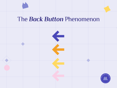 Multiple back button arrows showing website navigation user behavior and bounce rate phenomenon