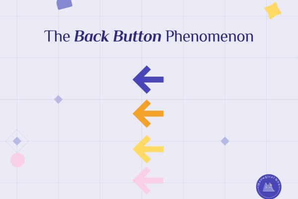 Multiple back button arrows showing website navigation user behavior and bounce rate phenomenon