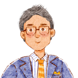 Illustrated man in glasses and a blazer