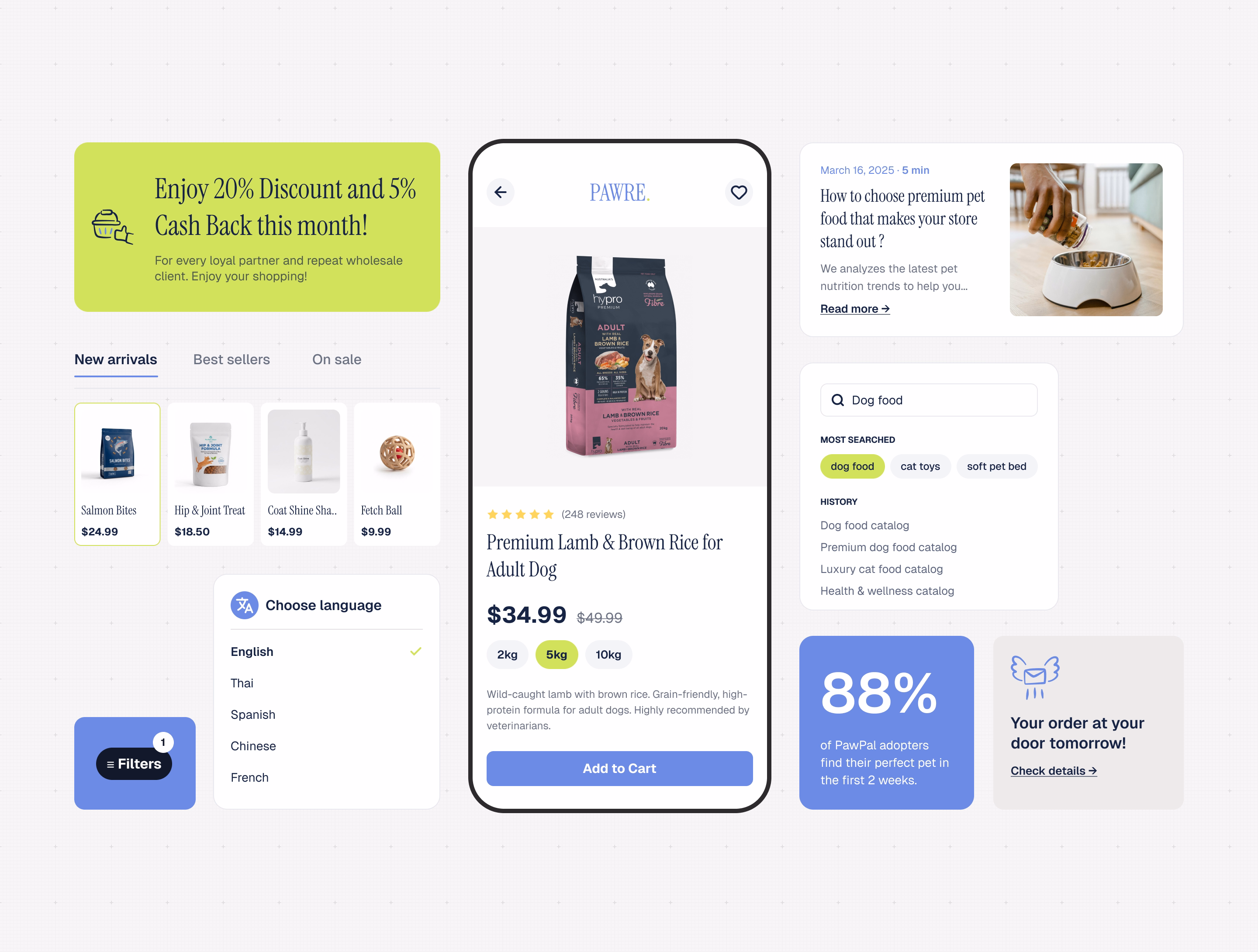 Pet care website showcase card 7
