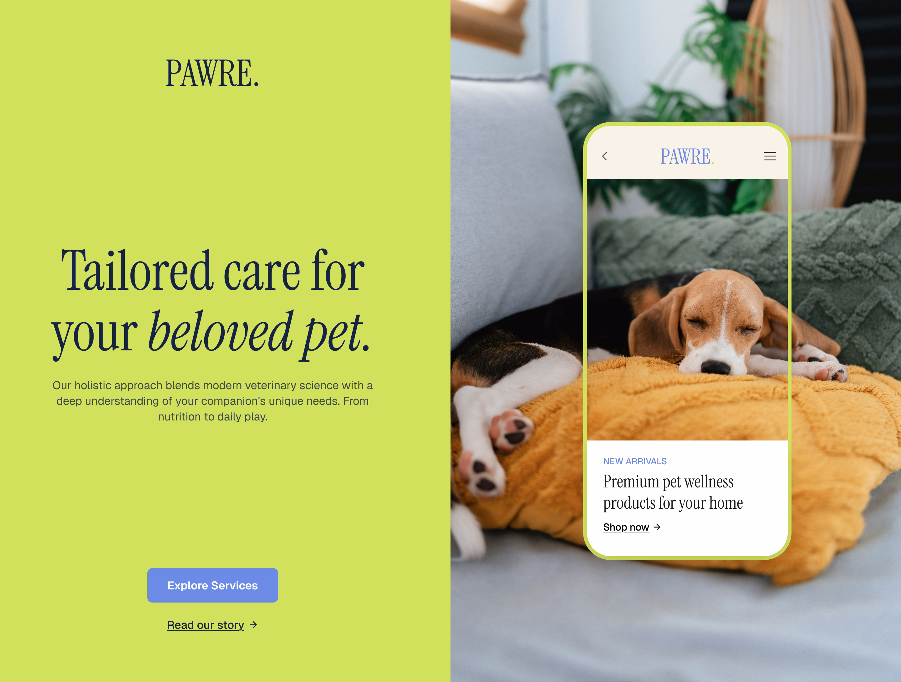 Pet care website showcase card 8