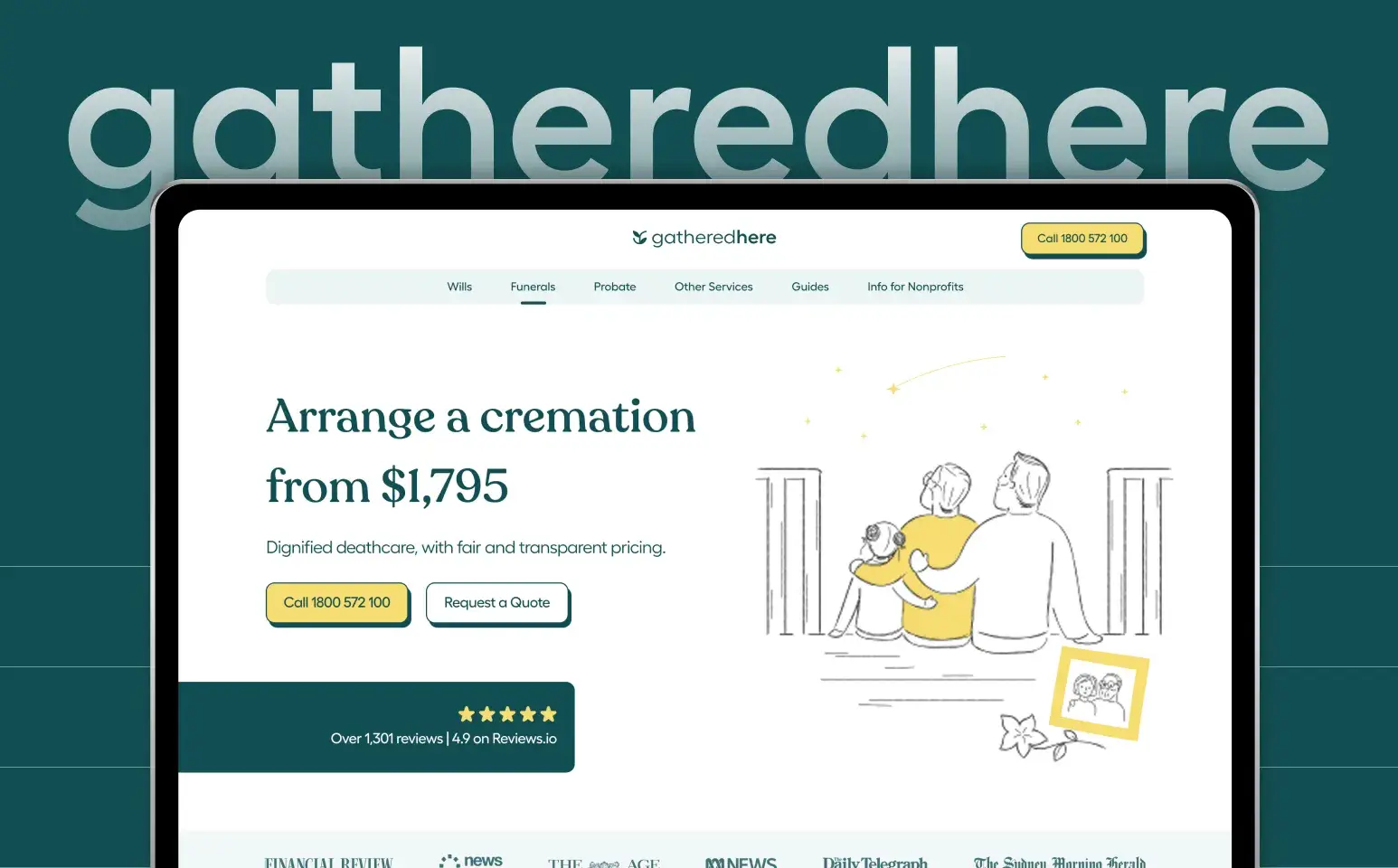 Gatheredhere website preview